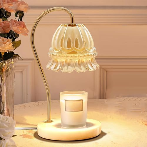 Lampada Scalda Candela Profumata, Scalda Candela Elettrico con Timer e Dimmer, Regali di Natale e Compleanno per la Mamma, Regali di Inaugurazione Casa, Decorazioni per la Camera da Letto(Brown)