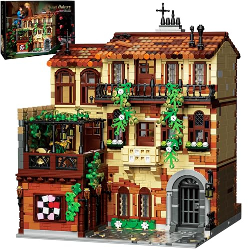 Mavo brix Verona Balkon Haus Bausteine für Erwachsene, Italienische Renaissance, Villa mit Balkon & Efeu, Kompatibel mit Lego Architecture, 3800 Teile, 14+