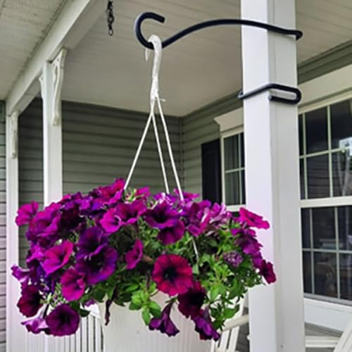 What D Hook – No-Tool Hanging Plant Display Hook for Square Posts – Rustproof Outdoor Bracket for Baskets & More Holds 20 lbs – Shim Pack Included – Made in USA (4)