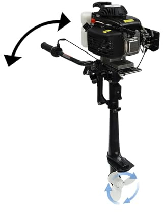 3HP 4-Takt Benzin Außenbordmotor für Schlauchboot Angeln Kajak 1.2L Kraftstofftank Leiser Motor Leichter Marine Motor mit Propeller und einfachem Start
