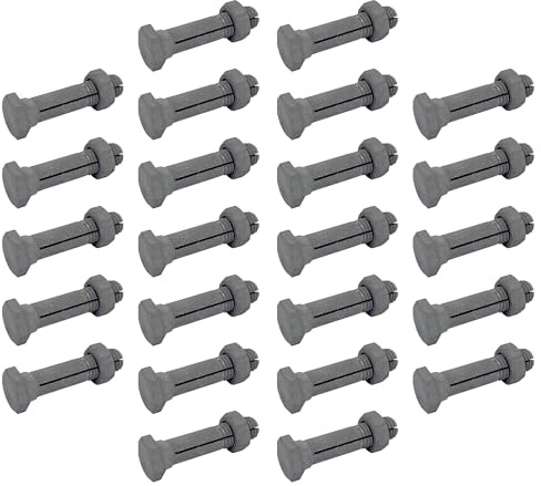 Mobile Home Anchor Bolt with Nut - Ground Anchor Slotted Bolts and Nuts (25 Pack)
