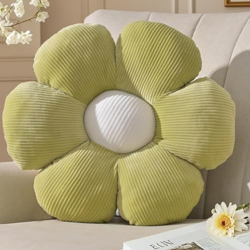 Yhoelata Blumen Kissen Grün, Sitzkissen Boden Aesthetic Zimmer Deko Bedroom, Ganseblumchen Dekokissen Kinderzimmer, Preppy Room Decor, Sofa Kissen 39 cm