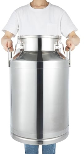60L Edelstahl Milchkessel mit sicherem Deckel, Edelstahl Luftdicht BehäLter,Edel-stahl Milchkanne, Großer Milchbehälter für Küche & Gastronomie, auslaufsicher & stabiledel-stahl