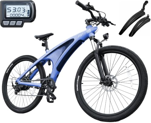 HX Q5 Shark Vélo Électrique Homme,27.5 VTT Électrique Adulte Ville Trajet Quotidien,85Nm 13/20Ah Batterie Amovible,Jusqu’à 60-220KM,Susp. & Freins Hydrauliques,EBike Cyclisme pour Tout-Terrain
