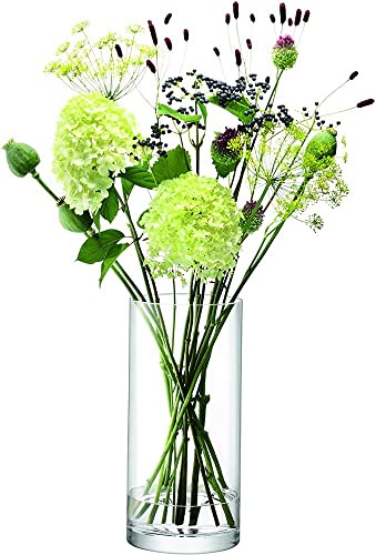 LSA International Column CO22 Jarrón o soporte para velas, 36 cm de alto, 17 cm de diámetro, transparente