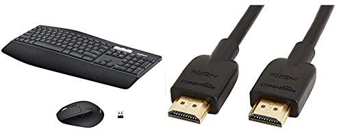 Logitech MK850 Performance Kabellose Tastatur und Maus Combo (USB, Bluetooth) QWERTZ Deutsches Layout & Amazon Basics Hochgeschwindigkeits-HDMI-Kabel 2.0, Ethernet, 3D, 4K-Videowiedergabe und ARC