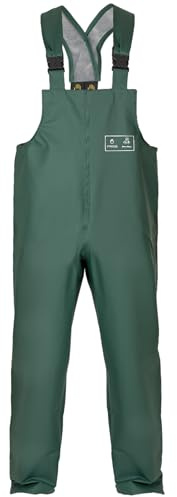 PROS 001 Regenhose Wasserschutzlatzhose Latzhose Arbeitshose Herren Damen EN ISO 13688 EN 343 Schweißnähte Plavitex Winddicht wasserdicht Outdoor grün (54)
