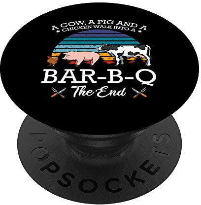 Divertida barbacoa Bar-B-Q Broma Parrillada Fiesta Amante de PopSockets PopGrip: Agarre intercambiable para Teléfonos y Tabletas