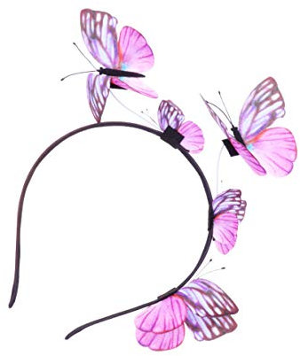 Lurrose Rosa Schmetterling Fascinator Hut Monarch Derby Stirnband Festival Krone Halloween Karneval Ostern Kostüm Hochzeit Kopfbedeckung