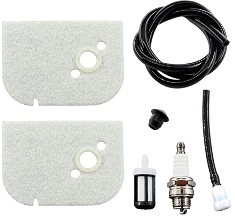 MCHNIC 2x Luftfilter mit Zündkerze Benzinschlauch Benzinfilter für STIHL 009 009L 010 011 012 St600 Kettensäge # 1120 120 1600
