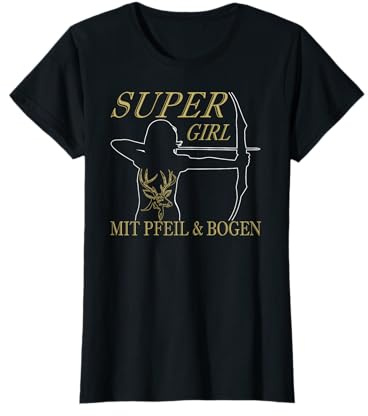 Bogenschützin Super Girl mit Pfeil und Bogen, Bogensport T-Shirt