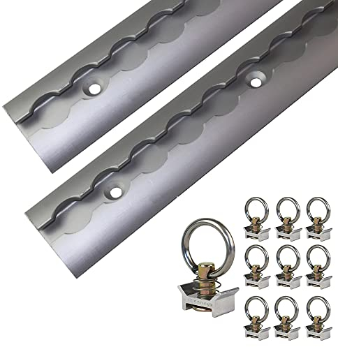 NTG Binario Aereo Rotondo in Alluminio, Forma semicircolare, con Fori, 2 m, 1975 mm, Protezione del carico | Camion, Camper, furgoni e rimorchi | Guida di Ancoraggio | Argento anodizzato