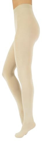CALZITALY Collants Épais en Cachemire Opaques pour l’Hiver | S, M, L, XL, XXL, 3XL, 4XL | 150 DEN | Fabriqué en Italie (M, Ivoire)