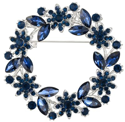EVER FAITH Blume Kranz Brosche Strass Kristall Pin Vintage Hohle Girlande für Damen