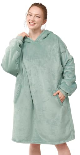 LetsFunny Blanket Hoodie,Oversized Wearable Sherpa Fleece Blanket Sweatshirt,Super Soft Warm Cozy with Giant Pocket