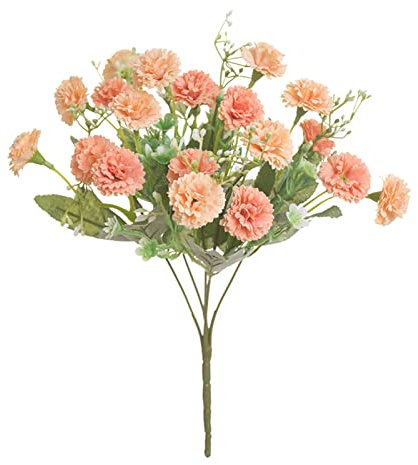 RWRAPS Artificial Flowers Korean Style20 Heads Artificial Flowers Fake Flowers Holding Flowers Bouquet Small Lilac Carnation (Color : Purple) (Light Coffee)