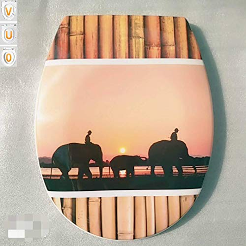 Toilettendeckel, Elefanten-Toilettensitz, Absenkautomatik, Toilettendeckel mit Schnellverschluss für Familienbadezimmer