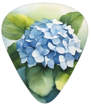 Guitar plectrums 12-pack Comfortable in the hand with smooth edges Three thicknesses to match Hydrangea Watercolor Picture
