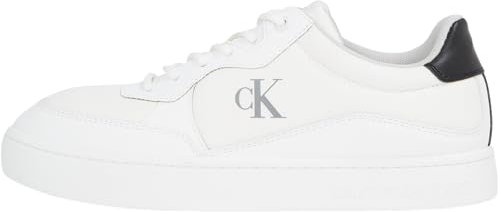 Calvin Klein herr klassisk Tech Ripstop låg topp Cupsole träningsskor, Vit ljus vit svart, 44 EU