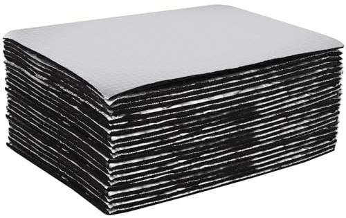 YOUNTHYE 35PCS Car Sound Deadening Mat, 25cm x 18cm Self Adhesive Sound Deadening Sheets 5mm Thick, Foil Insulation Sheet for Automotive Noise and Heat Insulation