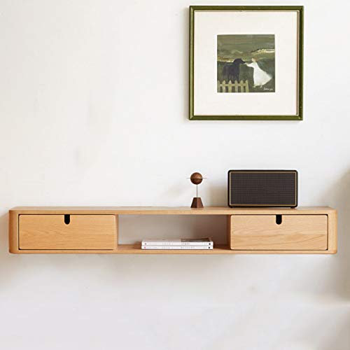 Schwebender TV-Ständer Schrank mit Wandmontage, TV-Schrank, Schublade, Wandregal, schwebendes Regal, Hängeregal für Set-Top-Box, Router, CD-DVD-Aufbewahrungsregal, TV-Konsole, TV-Ständer, TV-Regal,