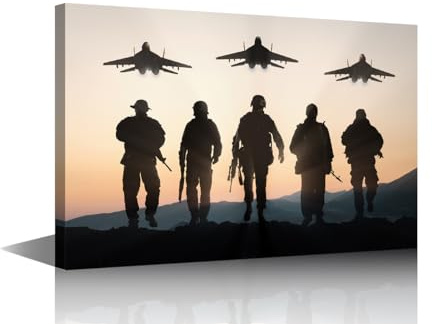 Soldat Wandkunst, Luftfahrt-Poster, Militär, große Leinwand, Wandkunst, Kampfjetbild, zeitgenössisch, modernes Kunstwerk, Bilder, Wandkunst für Wohnzimmer, Schlafzimmer, gerahmt, fertig zum Aufhängen,