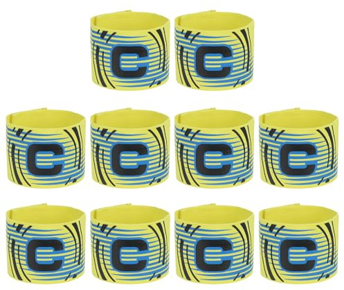PATIKIL 10 Pcs Banda de Capitán de Fútbol Brazalete para Fútbol Amarillo