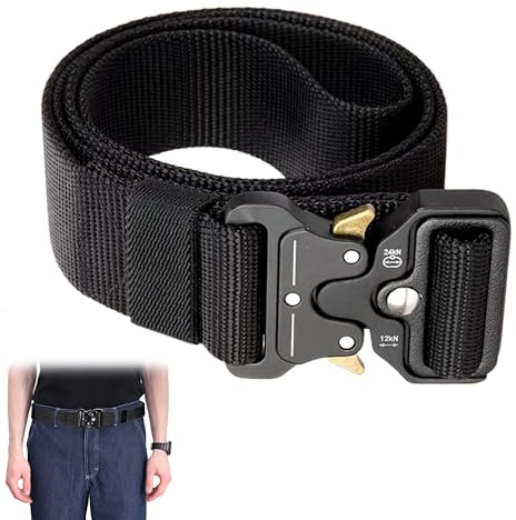 1PC Tactical Belt Men Adjustable and Fashionable Work Belts for Men Heavy Duty Performance and Stylish Durability Work Belt for Work Outdoor Sports Survival and Daily Casual Use Combat Belt