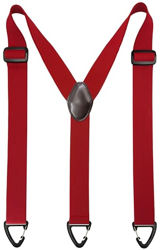ZEAIFROOG Tirantes unisex para cinturón de 3,8 cm con 3 ganchos., Rojo -, standard
