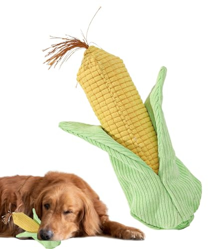 Squeaky Dog Toys - Interactive Teething Corn for Pets, Colorful Plush Toy for Pets | Sound Stimulation, Oral Hygiene Toy, Boredom Relief