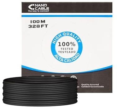 Cable de Red - Cable UTP Cat5e rígido AWG24 para Uso Exterior, Longitud de 100 m, Ideal para Redes de Alta Velocidad y Durabilidad.*