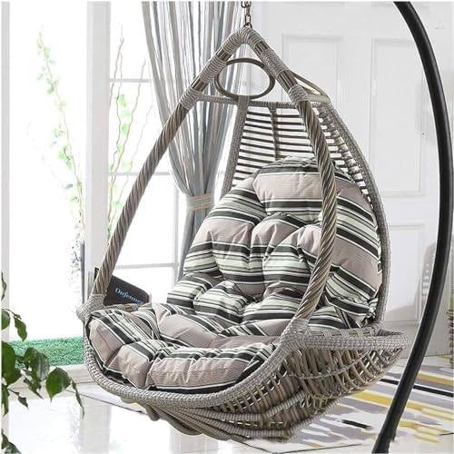 LSyySy Cojín para silla de columpio de jardín o patio, de ratán, con forma de huevo, para decoración de muebles de exterior e interior