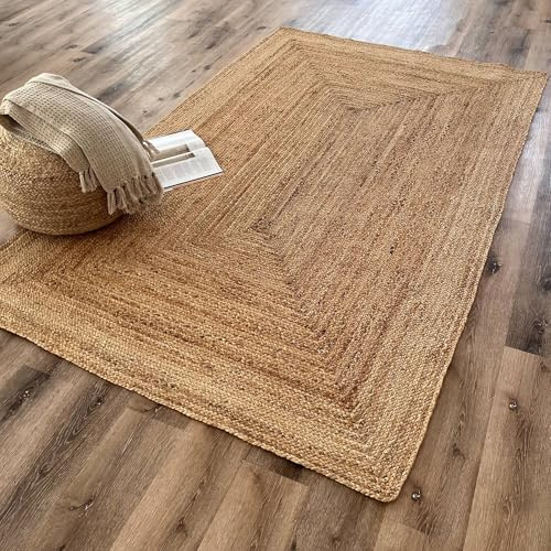 Theo, 100% Natural Jute, Artistic Hand Woven Area Rugs for Kitchen, Living Room, Bedroom, Bathroom, Farmhouse - 60cm x 90cm, 60 x 90