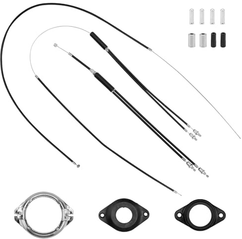 lasuroa BMX Bike Gyro Brake Cables Front & Rear (Upper, Lower) with Spinner Rotor Full Set, Pro-Grade Bicycle Brake Lines Kit Cable Wire and Housing for Most Gyro Systems & 20 Bike Parts