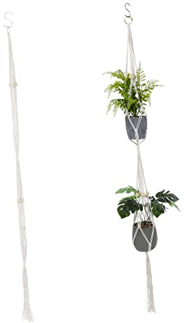 Abaodam Macetero Colgante Tejido Cesta de Cuerda de Algodón para Uso Interior y Almacenamiento de Plantas
