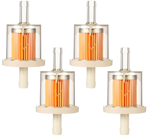 MBAIYO 4Pcs Inline Fuel Filter, Universal Motorcycle Petrol Inline Filter for 6-8mm Lawn Mower Small Engine Scooter Garden Equipment