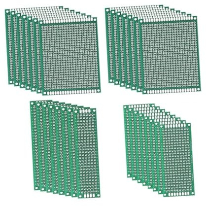 Operitacx 30pcs Double Sided Pcb Board Kit with Pre-tinned Plated for DIY Soldering Thick Printed Circuit Breadboards Suitable for Large Medium and Small Projects