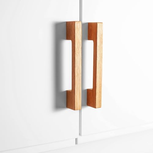 Craman 1 Stück Klassische Eiche Türgriffe für IKEA „R2“ | Küchengriffe, Möbelgriffe, Schrankgriffe & Knäufe aus Massivholz | Eiche Natur | Made in Germany