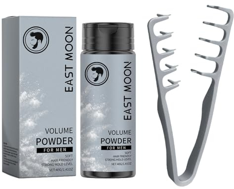 Poudre de texture pour homme + peigne de texture, poudre pour cheveux fluffy avec effet mat, peigne à boucles, volume large, look naturel, facile à utiliser et style de longue durée