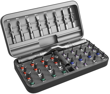 ApexSelect 42 in 1 Magnetic Ratchet Screwdriver Set - Includes Allen Wrenches Sets, for Ring Doorbell/Camera Screwdriver,Home Repair,Electronic & DIY | S2 Alloy Steel with Storage Case.