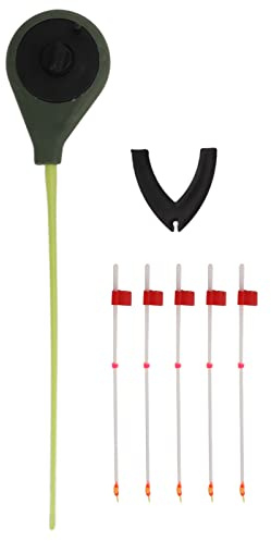 MechKit Ice Fishing Rod Tip Set ABS Durable Portable Extension Pole for Winter Ice Fishing River Lake Ocean Beach Fishing Green White 5pcs Set (130mm)