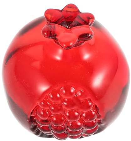 EXAOMBLE Ornamento in Vetro a Forma di Melograno Rosso per Decorazione Casa Versatile e Resistente per Cucina e Soggiorno