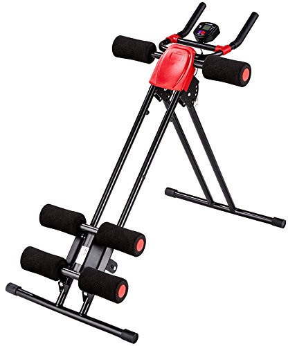 TecTake Bauchtrainer Rückentrainer AB Trainer mit Trainingscomputer | faltbar