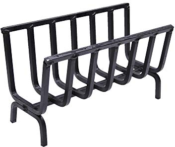 Fonderia Bongiovanni Quemador de leña | porta leña | leñero de interior | leñero de exterior | brasero | de hierro para chimenea y barbacoa (40 x 20 x 28 cm)