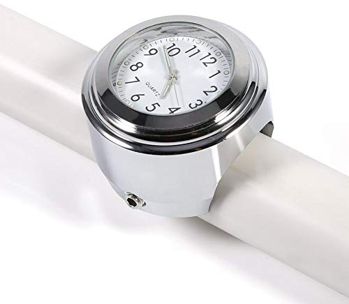 Motorisierte Lenkeruhr, 7/8 1 Motorradlenker montiert, Uhr mit präziser Zeitanzeige, um die Uhr weiß beleuchtet zu halten.