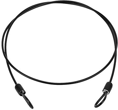 Câble antivol de vélo, mini acier inoxydable de haute qualité, professionnel de la fabrication, avec double boucle de sécurité, utilisation avec cadenas antivols en U(Noir)
