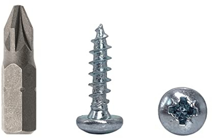 Lot de 250 vis à bois DIN 7981 en acier zingué à tête bombée Vis à bois universelles à tête bombée Vis à bois PZ entièrement filetée 5,0 x 20 mm