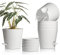 T4u 20cm Macetas Plástico,Maceteros Decorativos Interior con Agujero de Drenaje,Riego Automático Macetas para Plantas Flores,Decoración del Hogar Balcón Jardín,Juego de 6,Blanco