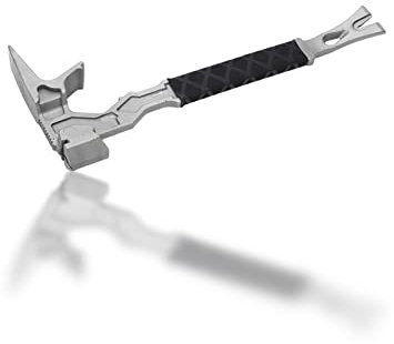 15 Inch Multi Function Demolition Tool, Pry Bar, Hammer, Chisel, Wrecking Bar, Nail Puller, Sturdy Manganese Steel Utility Bar for Heavy Duty Construction, DIY Hand Tools