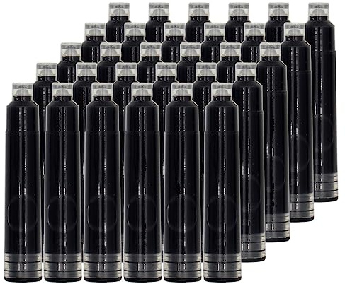 Gullor Cartucce d'inchiostro corte per penna stilografica, lunghezza 39 mm, diametro foro 2,6 mm, 30 pezzi, inchiostro nero